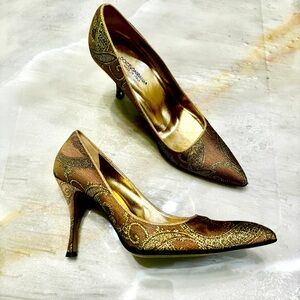 Dolce & Gabbana gold lame heels
